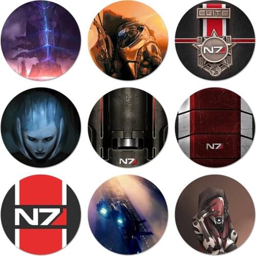 N7 Mass Effect Icons Pins Badge Decoration Brooches Metal Badges For Backpack Decoration 58mm