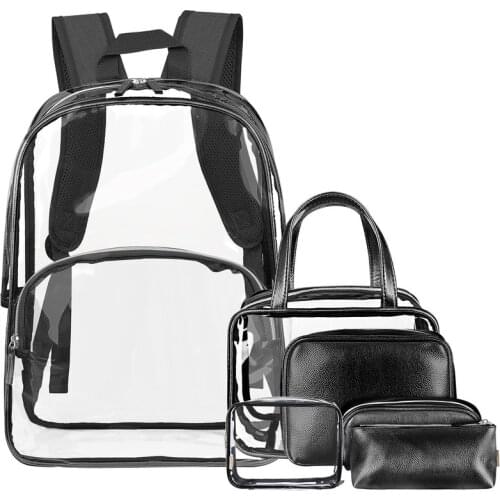 Fashion New Backpack Transparent Bags for Women Clear PVC Zipper Student School Bag Travel Bag Mochila Mujer Lady Rucksack