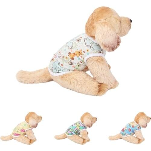 Cartoon Printed Dog Cat Clothes Summer Pets T-shirt For Small Puppy Dog Cat Clothing Pet Vest Small Dog Apparel Pet Accessories