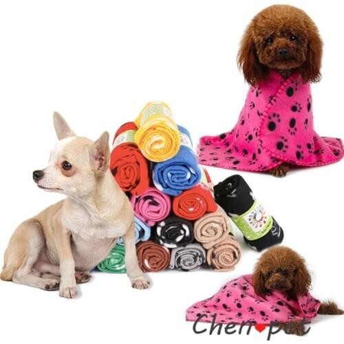 Soft Lovely Pet Dogs Cats Bed Mat Blanket Winter Warm Paw Print Design Puppy Bed Sofa Fleece Pet Product Cushion Cover Towel