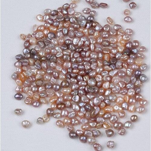 20g Mixed Pink Purple Color Real Cultured Freshwater Keshi Pearl Loose Bead No Hole 5-6mm