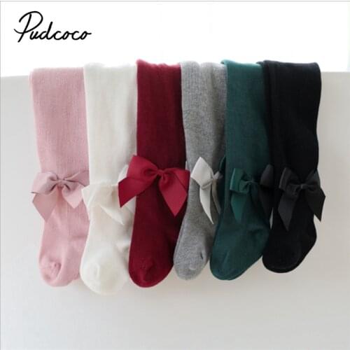 0-24M Toddler Baby Girls Autumn Winter Warm Bowknot Leggings Pantyhose Stretchy Leggings Stockings