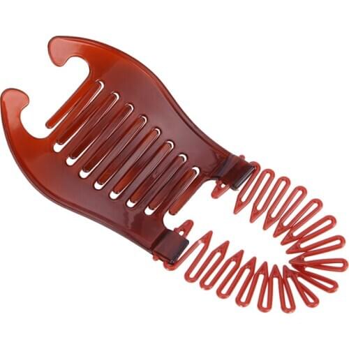 Hairdressing Interlocking Side Hair Comb Woman Elastics Hair Braid Bendable Holding Tool Ponytail Rubber Bands Hair Styling Tool