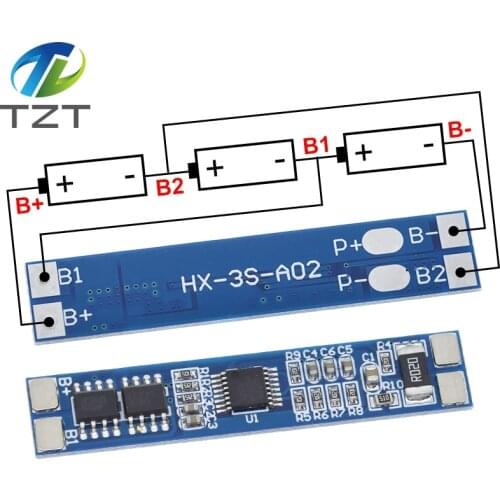 3S 12V 8A Li-ion 18650 Lithium Battery Charger Protection Board 11.1V 12.6V 10A BMS Charger Protection Board