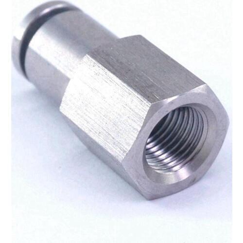 Pneumatic 304 Stainless Steel Straight Push in Connector Tube OD 6mm*1/8"BSP Female Quick Fitting Metal