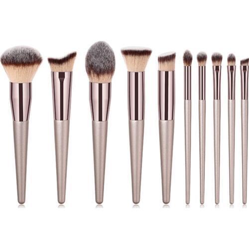 Luxury Champagne Makeup Brushes Set For Foundation Eyeshadow Concealer Lip Eye Make Up Brush Powder Blush Cosmetics Beauty Tools