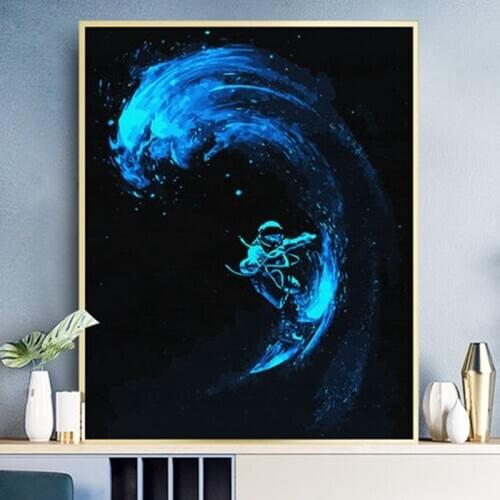 Cartoon Space Astronaut Painting by numbers 50x40cm Universe Planet Exploration Poster Home Decor Painting Wall Art Pictures