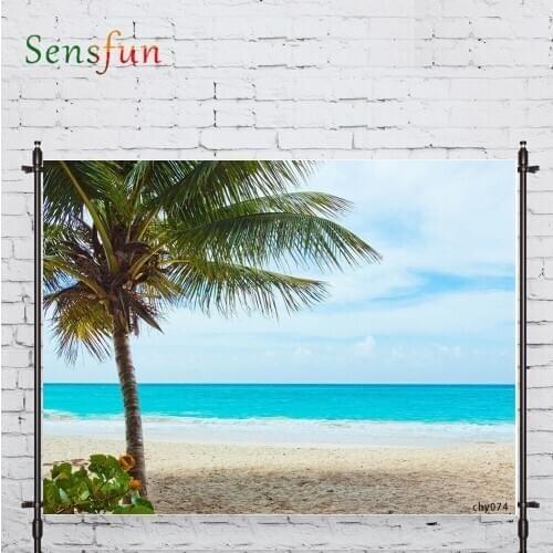 LEVOO Photographic Background Summer Beach Unicorn Coconut Tree Backdrop Photo Shoot Photocall Photobooth Prop Custom