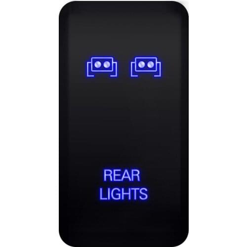 12V Push Button Switch LED Rear lights Blue with Connector Wire Kit For Toyota for 4 runner Hilux PRADO corolla