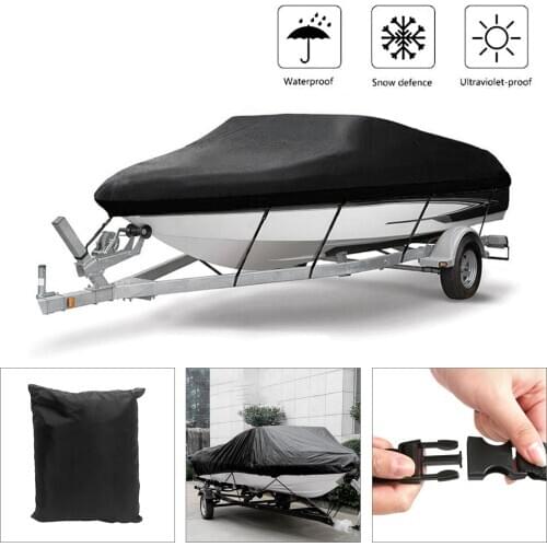 For V-HULL TRI-HULL Runabouts Bass Boats Reflective 300D Oxford Fabric Boat Cover Waterproof Anti-smash Boat Accessories Marine