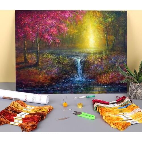 Natural Scenery Eternal Printed Fabric 11CT Cross-Stitch Embroidery Patterns DMC Threads Knitting Hobby work Sewing Sales