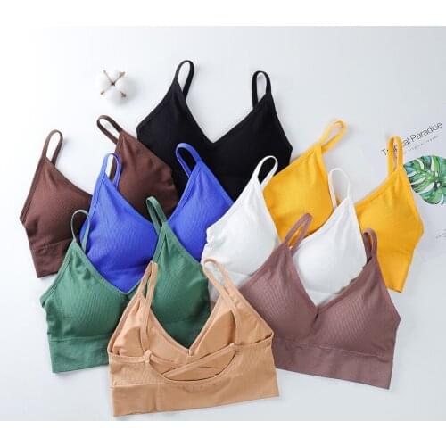 Women Tanks Crop Top Female Seamless Underwear Push Up Bralette Sexy Lingerie U Back Crop Tops Intimates Padded Camisole