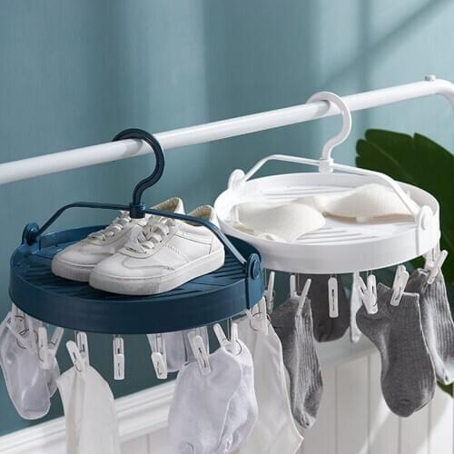 Hanger Round Folding Drying Rack Underwear Socks Drying Rack Windproof And Tilt-Proof Household Multifunctional Storage Rack