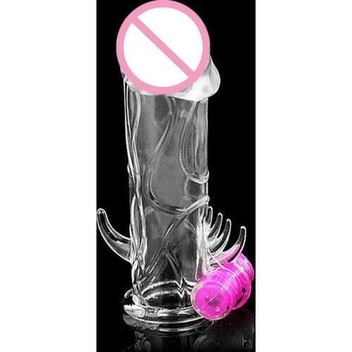 Vibrating Penis Extensions, Silicone Extender, Extend Cock Sleeve, Crystal Enlargers, Sex Toys for men