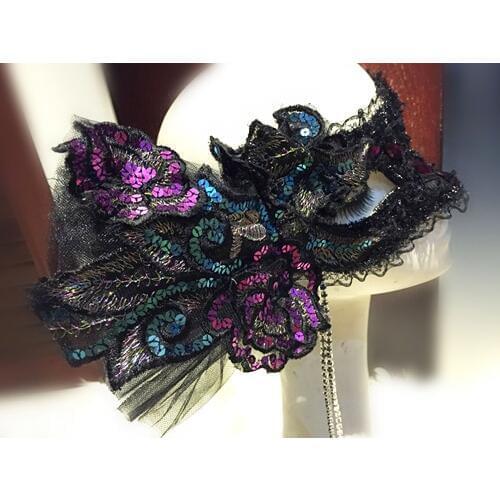 Handmade Vintage Lace Venetian Mask Masquerade Carnival Masked Ball Fancy Dress Costume Black Masks