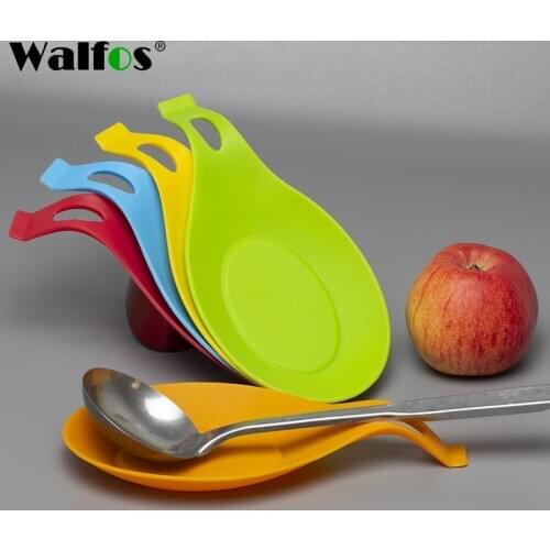 WALFOS Multipurpose Food Grade Silicone Spoon Put Mat Device Rest Utensil Spatula Holder Heat Resistant Kitchen Tools