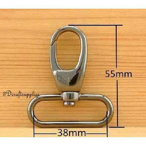 Lobster Clasps Clips Claw purse hooks Swivel snap hook gunmetal 38mm 6pcs AC45