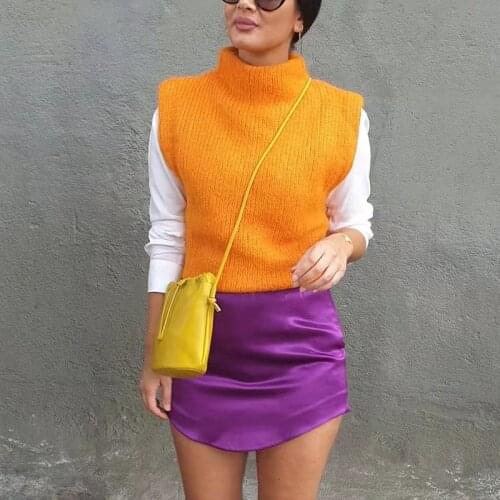 PUWD Elegant Woman Green Satin Mini Skirt 2021 Summer Fashion Ladies Slim Short Skirts Female Streetwear Solid Skirt