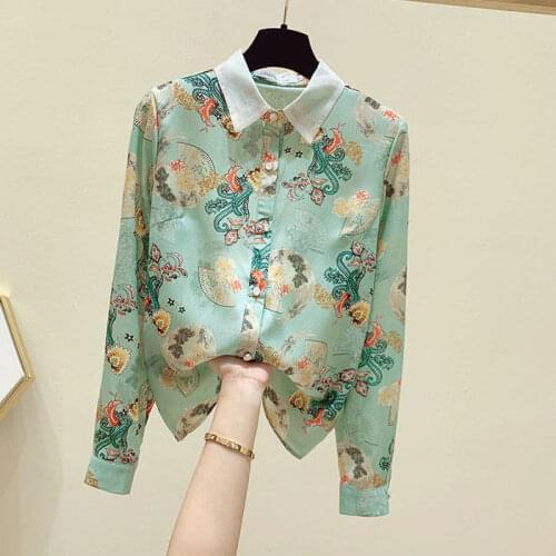 Women Blouse Spring Autumn Top Long Sleeve Loose Chiffon Shirt Blusas Ropa De Mujer