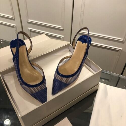 Plus Size 34-41 Womens Shoes Summer Mesh Breathable Comfortable Shoes Genuine Leather Womens Shoes Pointed Shallow Shoes