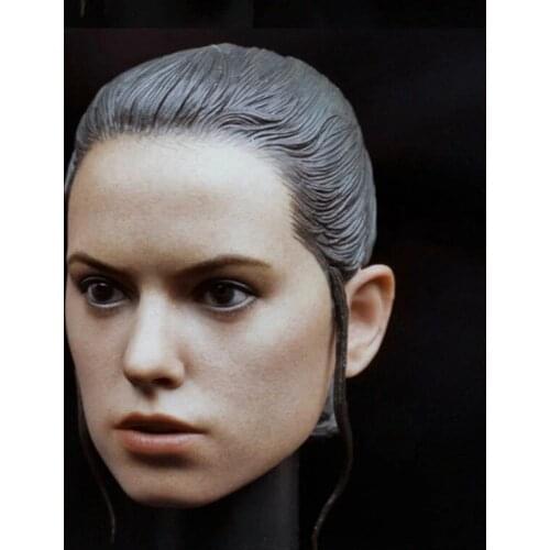 1/6 SW Daisy Ridley Head Sculpt Black Hair Head Carving for 12 Inches Female Soldier Action Figure Body