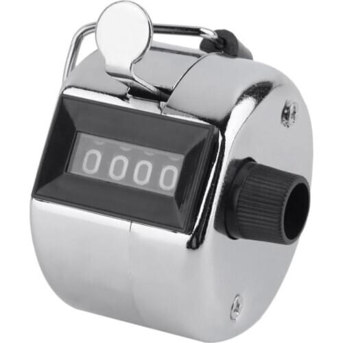 1Pcs 4 Digit Number Hand Held Tally Counter Digital Golf Clicker Manual Training Counting Counter Digit Mechanical Counter