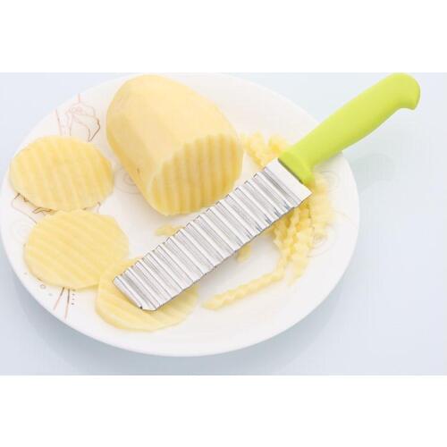 100PCS French stainless steel wave knife professional potato knife french fries cutting bar fruit ripple knife SN1104