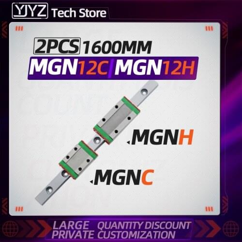 12mm linear guide1PC MGN12 1600mm rail with 2pcs MGN12H/MGN12C carriage for cnc parts 3D printer