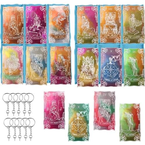 12pcs/set DIY Resin Mold Tarot Brand Toy Desktop Decoration Coaster Plate Mirror Resin Silicone Mold Epoxy Mold#WW