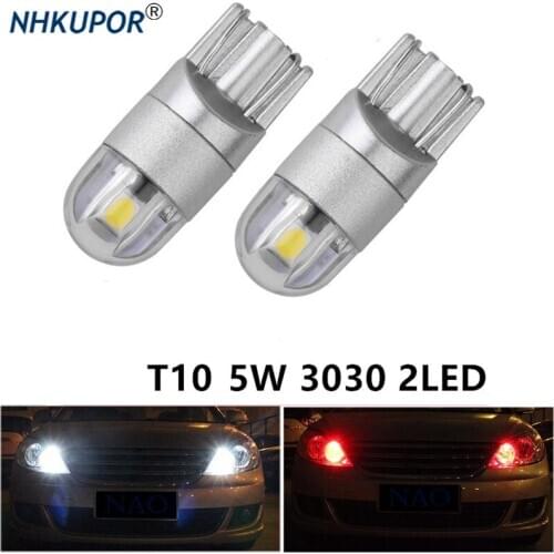 2 PCS Car Small Plugged Headlight Bulb T10 High Brightness LED Width Lamp 2W Non-Polar Clearance Light