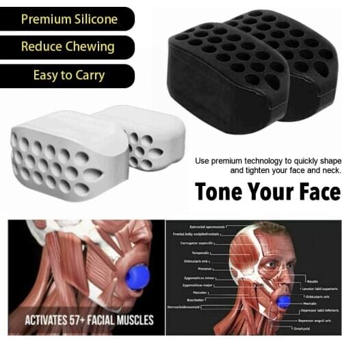 2pcs Jaw Line Exerciser Ball Facial Jaw Muscle Toner Trainin Fitness Anti-aging Food-grade Silicone Face Chin Cheek Face Lifting
