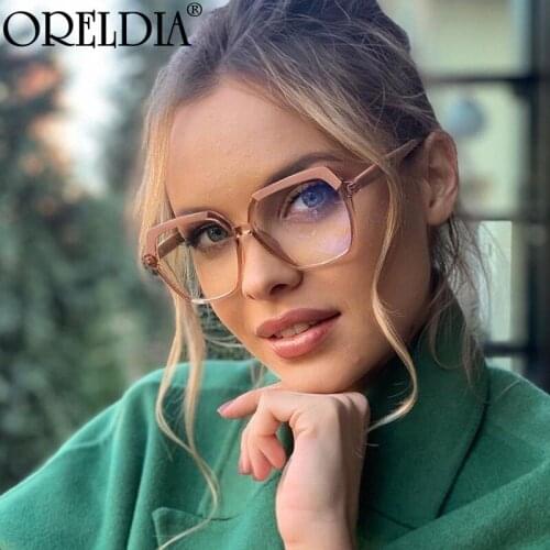 2021 TR90 Anti Blue Optical Glasses Frames Fashion Polygon Women Men Optical Fashion Computer Glasses Lady Square Eyewear UV400