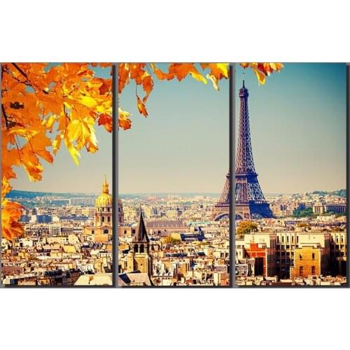 3 pieces canvas painting Paris cityscape canvas poster print for living room home decoration no frame
