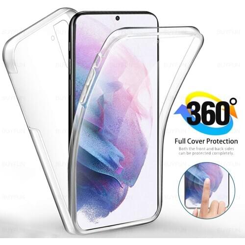 360° Front Back Transparent Case For Samsung Galaxy S21 Ultra 5G S 21 Plus S21Ultra S21Plus Phone Cover Shockproof Fundas Coque