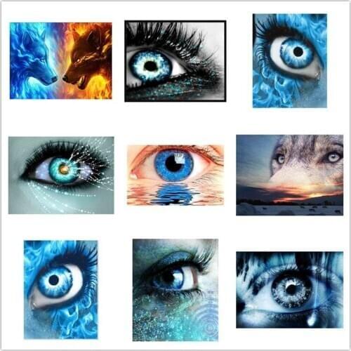 Kexinzu 5D DIY Full Square Round Stone Diamond Painting Cross Stitch Eye 3D Diamond Embroidery Mosaic Work Hobby Gift