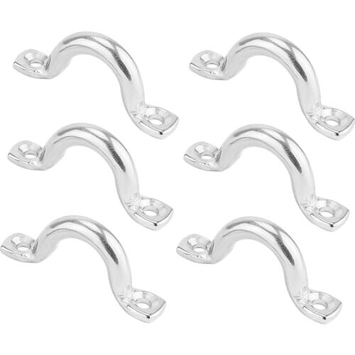 6Pcs 10mm Boat Pad Eye Tie Down Rope Anchor Stainless Steel Kayak Deck Loops