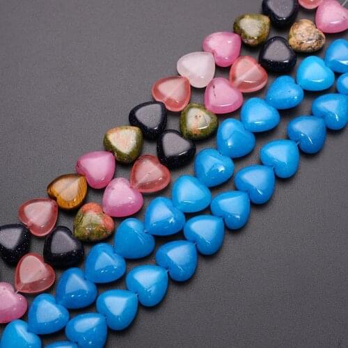 32pcs/lot 20*20mm Natural Stone Beads Cheery Quartz Heart Loose Beads Charms Pendants for Jewelry Making DIY Bracelet Earring