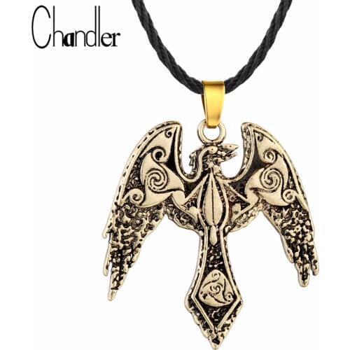 Chandler Dragon Necklaces & Pendant Symbol Norse Vikings Odins Raven Jewelry Unisex Pagon Phoenix Colier