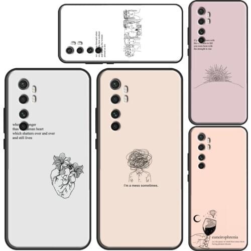 Aesthetics Chic Minimal Poems Case For Xiaomi POCO X3 NFC F2 Pro F1 Mi Note 10 Lite Mi 10 Ultra 9T Pro 9 SE 8 A3 Mix3