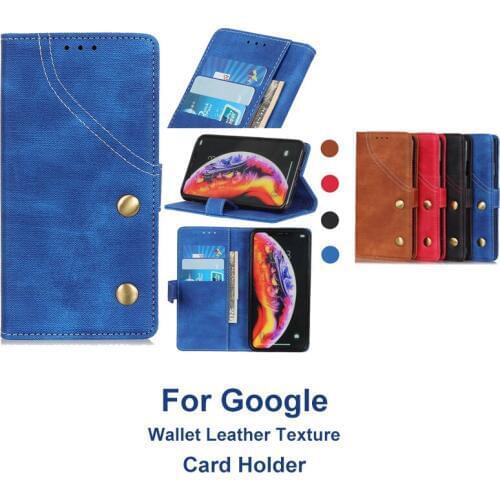 Luxury Flip Retro Denim Leather Bag Case For Google Pixel 3 lite 3A XL Wallet Card Adsorption Cover Case Phone Shell