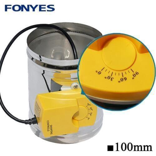 HVAC stainless steel damper electric adjustable air valve motorized check valve for ventilation with three position 100mm 220V