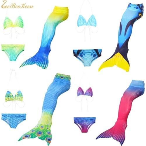 Kids Mermaid Swimsuit Bikini Girls Mermaid Tail Swimsuit Childs Holiday beach Wear Swimsuit Mermaid Tail Clothing Swimwear