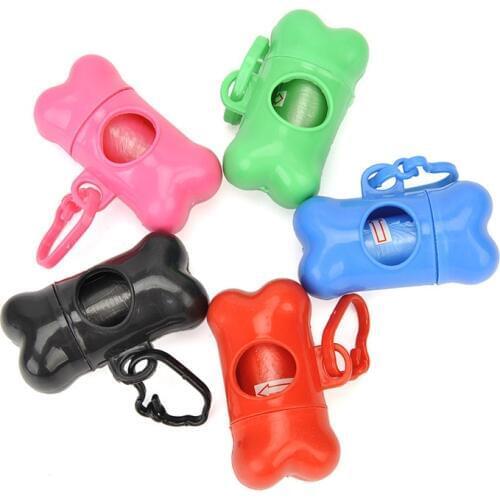 Pet Waste Bag Dispenser For Dog Poop Bags Bone Shape Plastic Pet Small Dog Outdoor Waste Poop Bag Dispenser Holder With 1 Bag 4