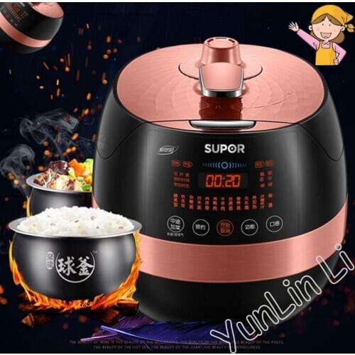 5L Electric Pressure Rice Cooker Household Intelligent Rice Cooker Pot Microcomputer Pressure Cooker with 2 Container