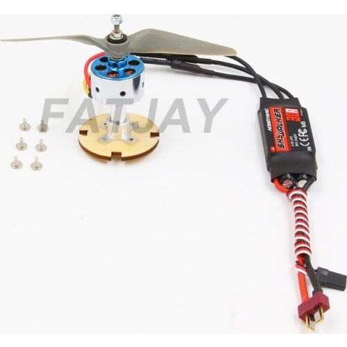 FATJAY RC airplane 2s lipo power system motor +ESC combo 2817 4200KV with HobbyWing SkyWalker 30A GEMFAN 4.7*4.7 prop wood mount