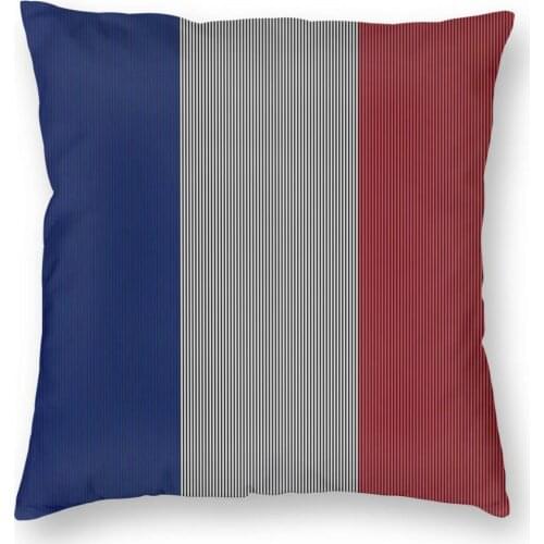 Flag Of France Square Pillow Case Polyester Cushions for Sofa French Flag Customized Cushion Covers
