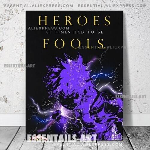 Midoriya Hero Academia Deku BNHA Quote Poster Canvas Wall Art Painting Decor Pictures Bedroom Living Room Home Decoration Prints