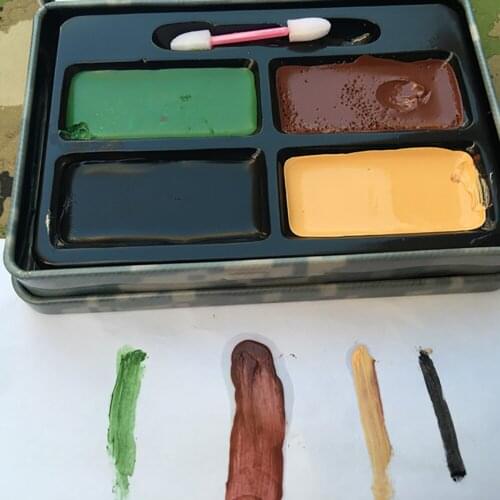 4Colors Military Woodland Camouflage Camo Color Cream Body Face Paint Tube Stick for Outdoor Field Camouflage Oil Suit