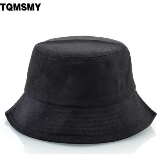 TQMSMY Solid Color Bucket Cap Womens Summer Sun Protection Hat Oudoor Casual Beach Sunbonnet Men Fisherman Brim Sunhat TME190