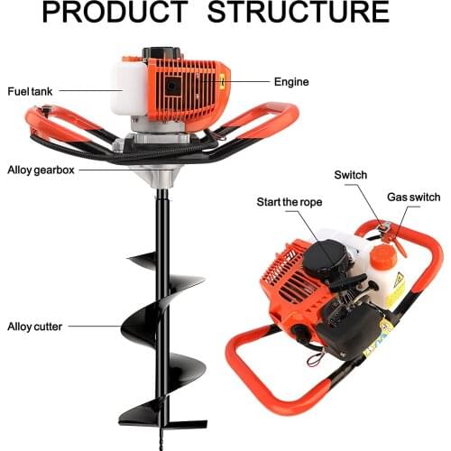 Professional 52CC Ground Drill Earth Auger Hole Digger Garden Tools Planting Machine Farm Auger Agricultural Drill cultivator